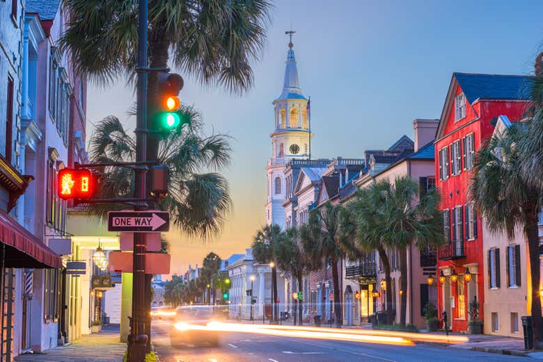 Rues de Charleston de nuit