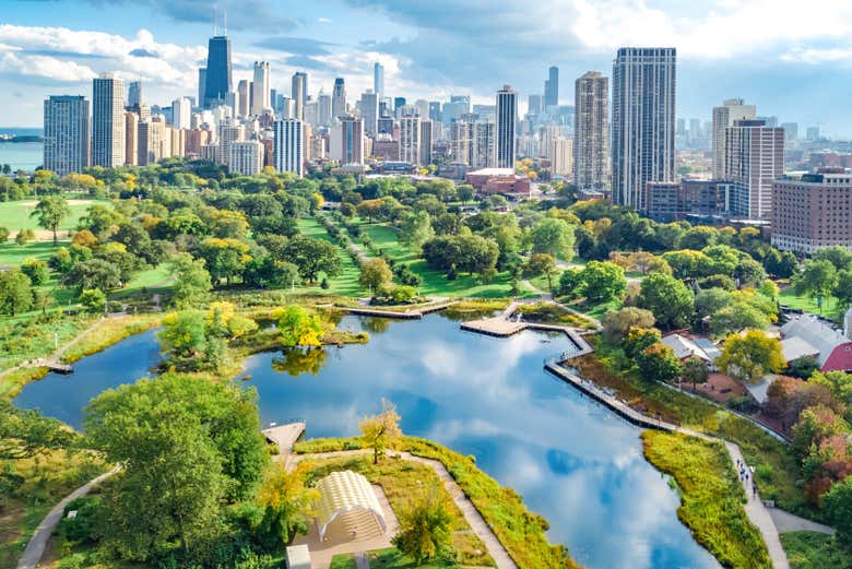 Vista panoramica di Chicago 