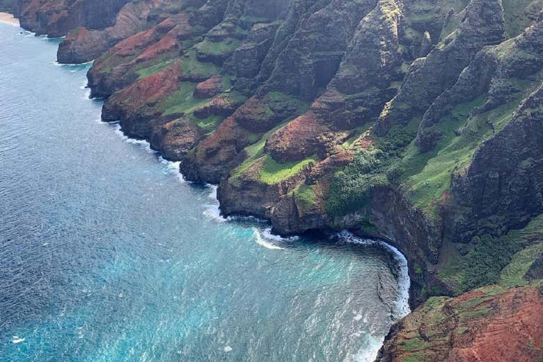 Disfrutando de las vistas de Kauai en la avioneta