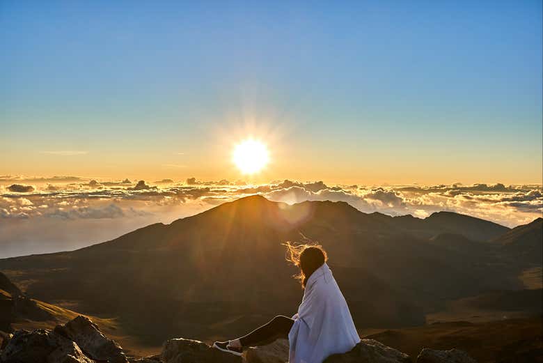 Amanecer en el volcán Haleakalā