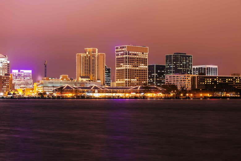 View of Norfolk's skyline