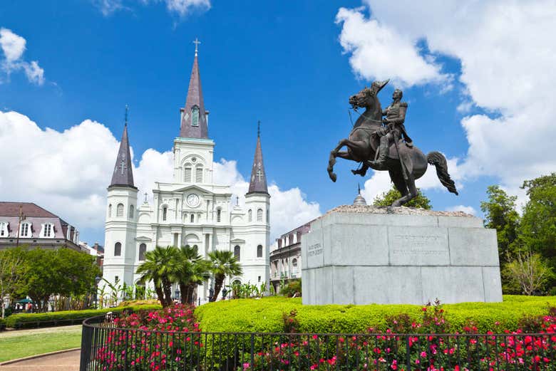 Vista de la catedral de San Luis desde Jackson Square