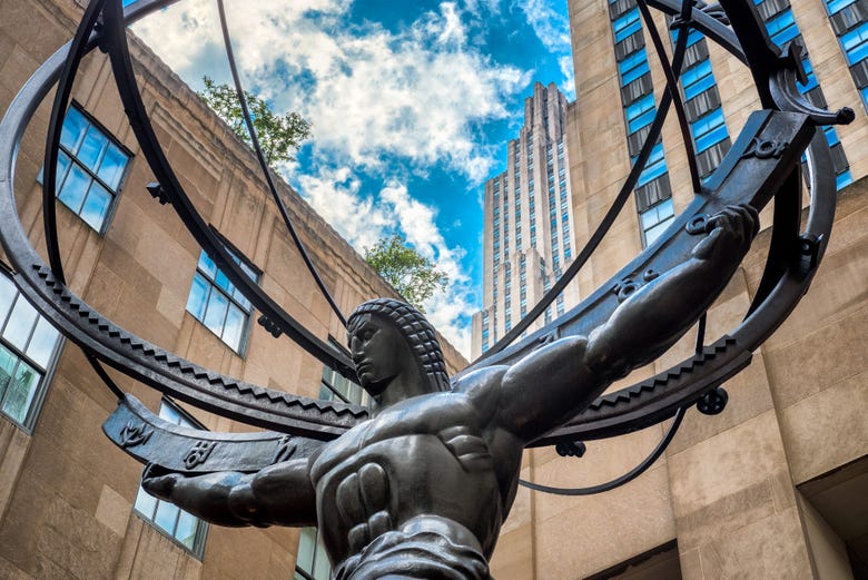 La estatua del Atlas, en el Rockefeller Center