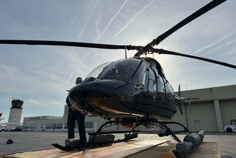 Helicóptero durante la actividad 