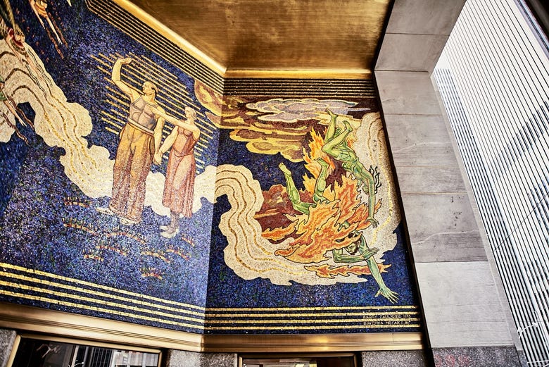 Mosaico en el interior del Rockefeller Center