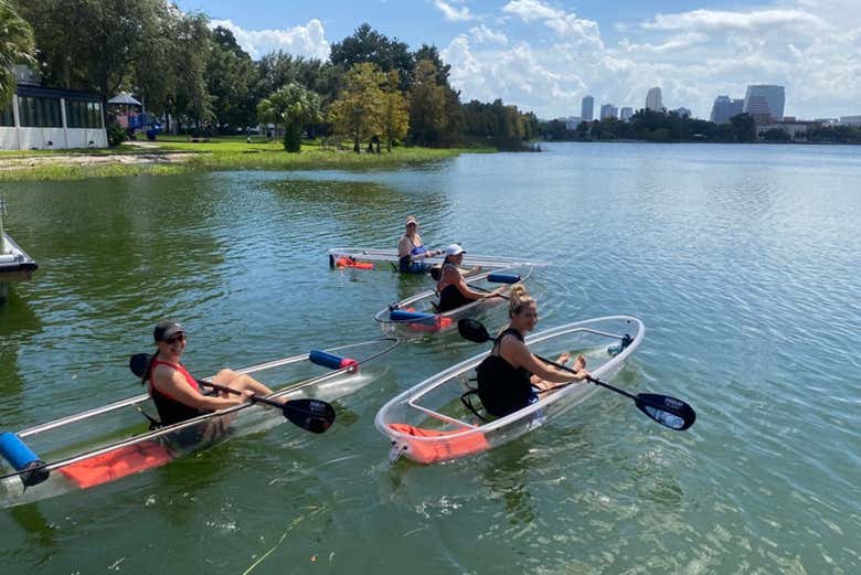 Kayak in Orlando in transparent kayaks