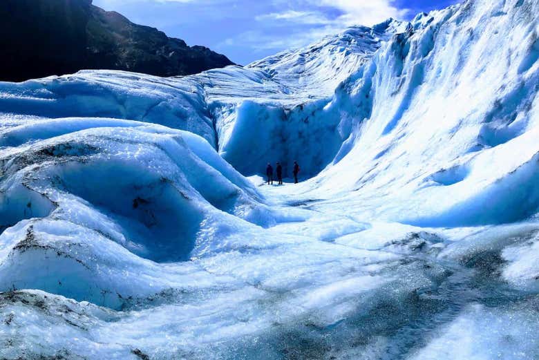 Walk across the majestic ice formations