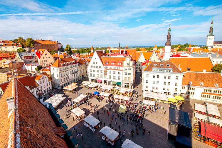 The square of Old Town in Tallinn