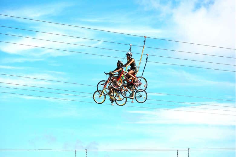 Flying bikes at Campuestohan Highland Resort