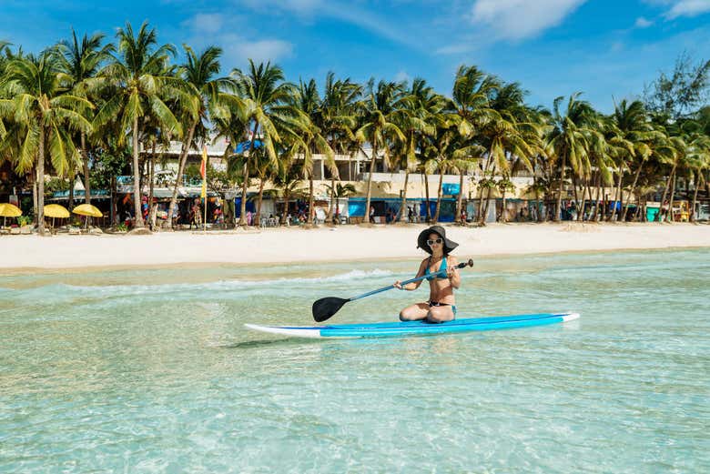 Paddling while sitting down