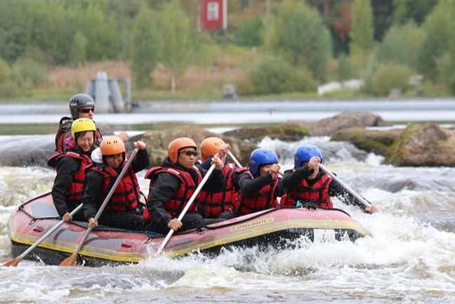 Rafting down the river