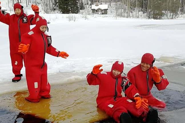 Arctic ice floating in Laukaa