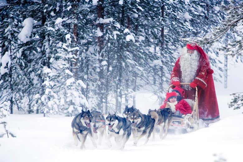 Santa Claus on his sleigh