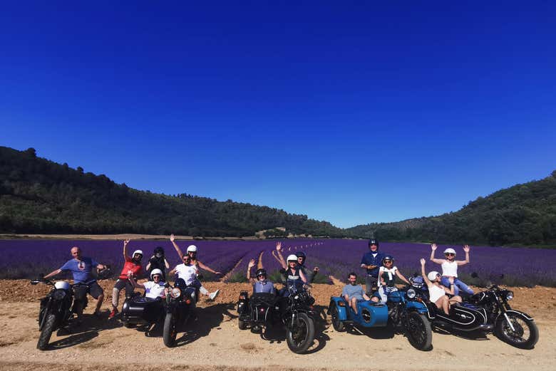 Group photo by the lavender fields