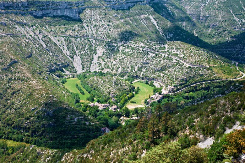 Panoramic view of the Navacelles Circus