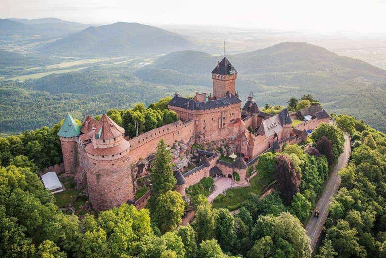 Aerial view of Château du Haut-Koenigsbourg