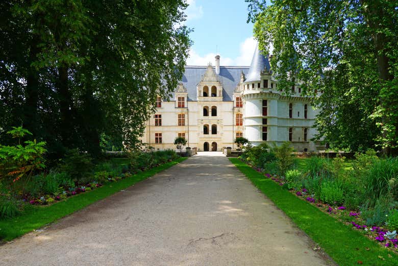 Llegando al Castillo de Azay-le-Rideau