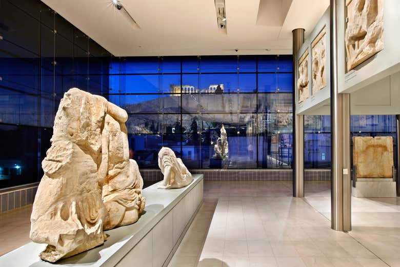 A room in the Acropolis Museum with views of the Parthenon