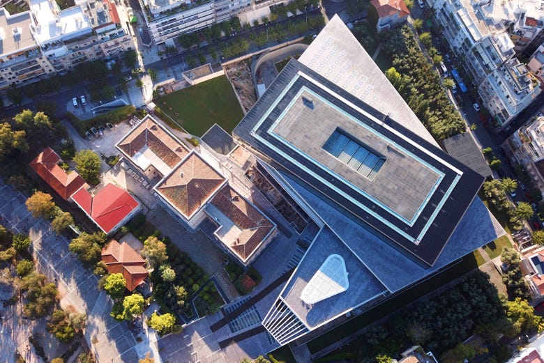 Aerial view of the Acropolis Museum