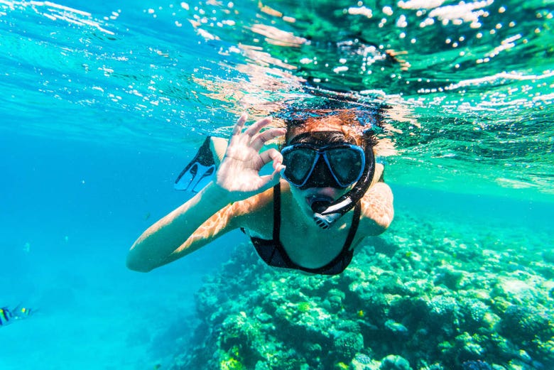 Snorkelling in Cayos Cochinos' azure waters