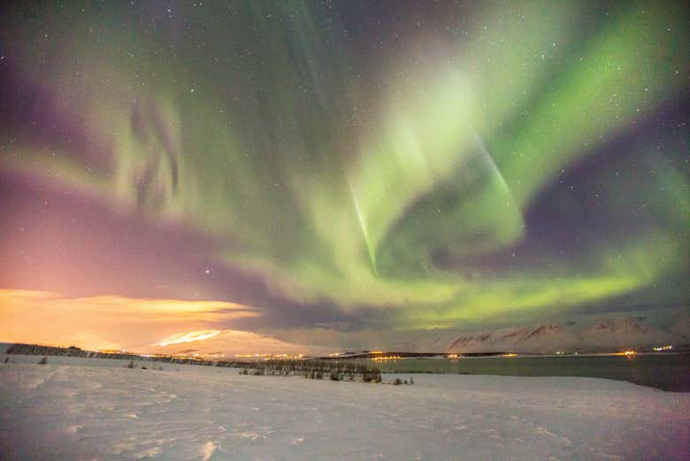 Durante il tour privato dlel'aurora boreale