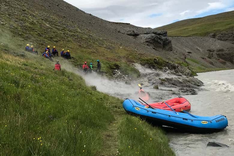 A punto de comenzar la experiencia de rafting