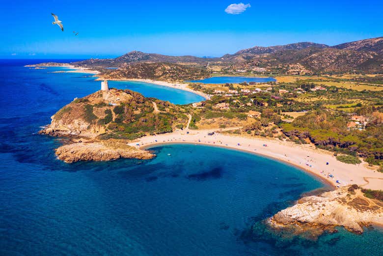 Panorámica de la playa de Chia