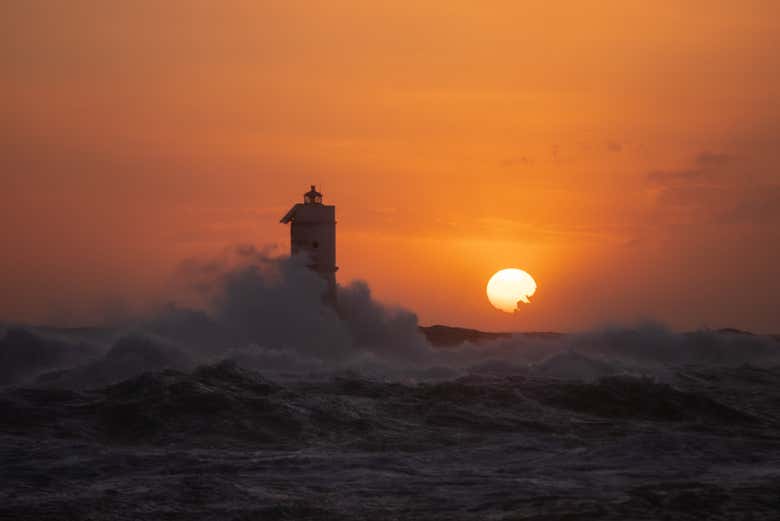 Sunset at the Mangiabarche lighthouse