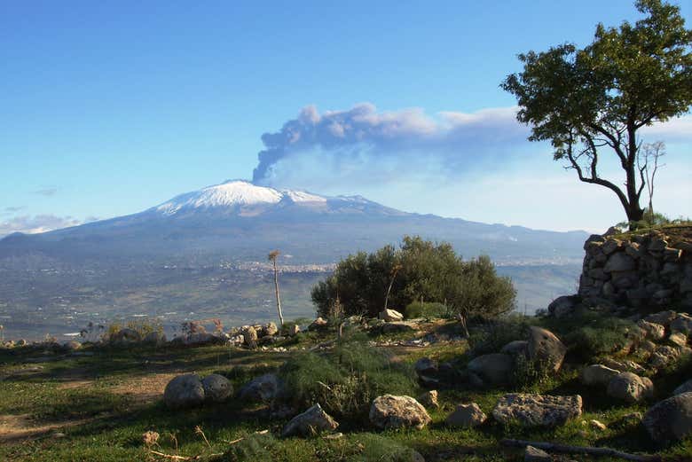 Vista do vulcão Etna