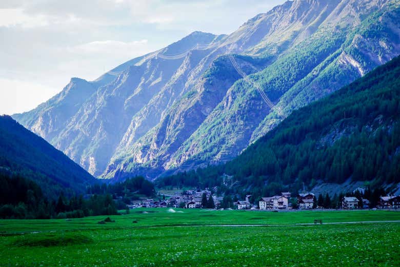 Panoramic view of the Cogne mountains