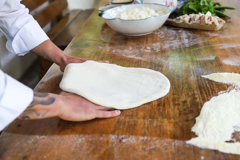 Kneading the dough