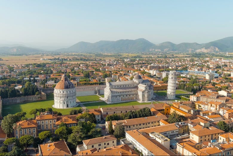 Vue aérienne sur Pise