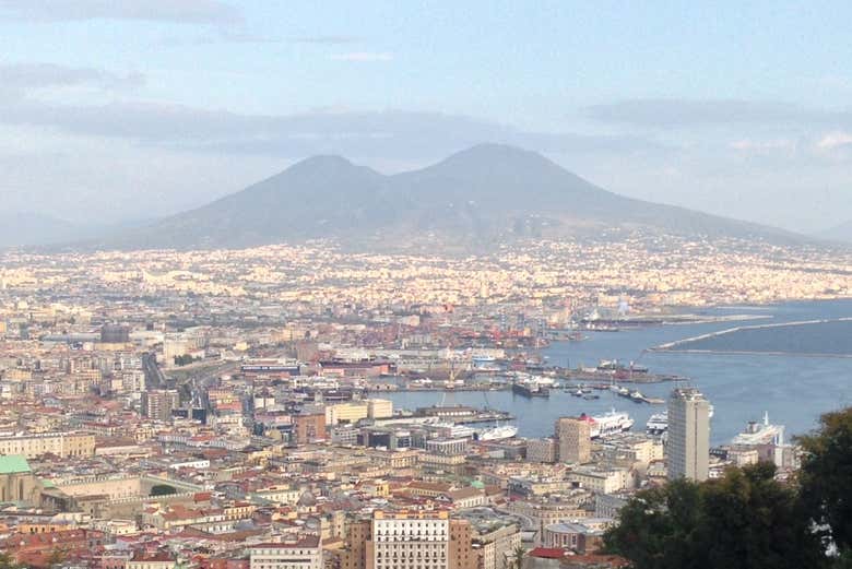 Admire views of Mt Vesuvius and the Gulf of Naples