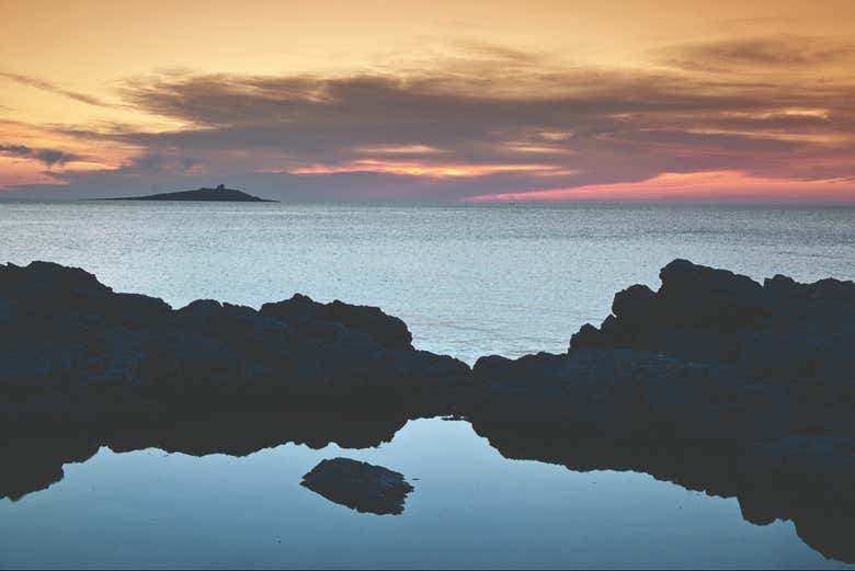 Atardecer junto al mar