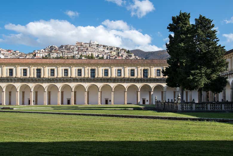 Glimpse of the Great Cloister of the Padula Charterhouse