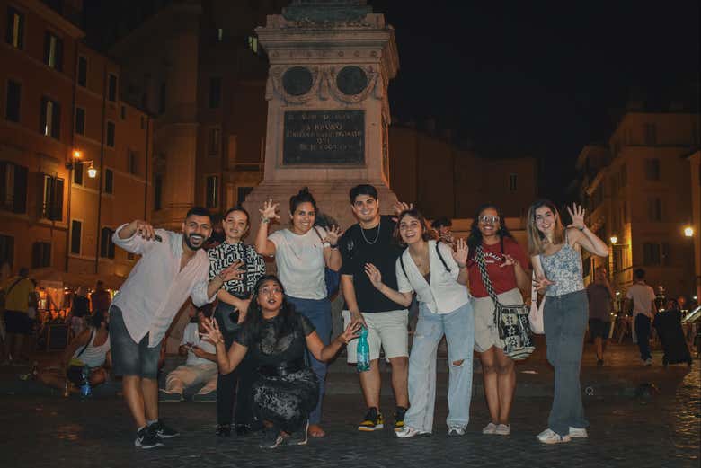 Foto de grupo en Campo de' Fiori