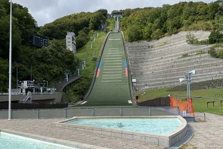 Enjoy the scenic view at the Sapporo Okurayama Ski Jump Stadium