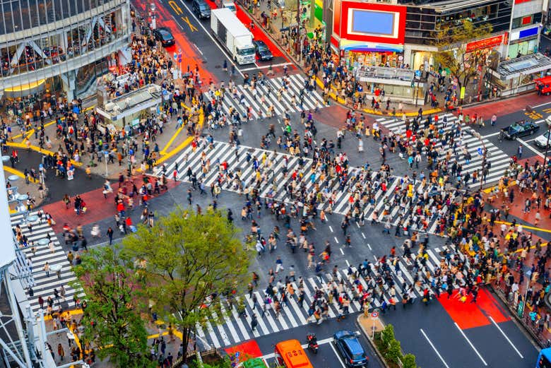 El famoso cruce de Shibuya