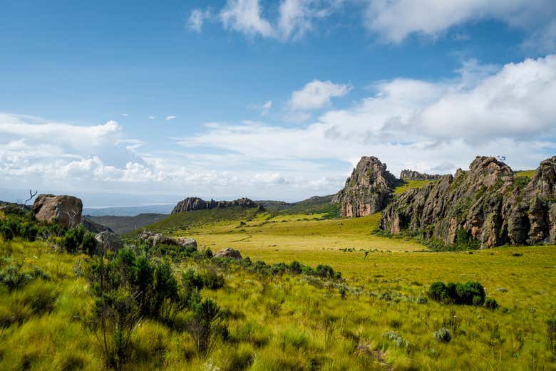 Admirando el paisaje del Parque Nacional Aberdare