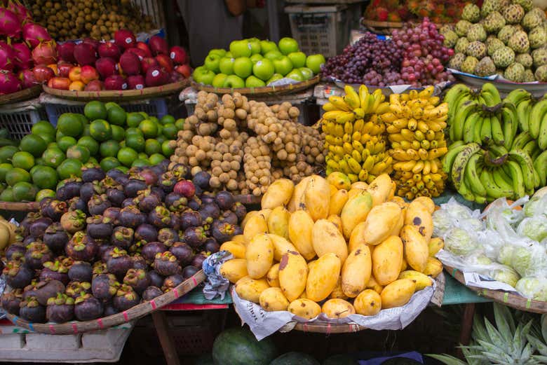 Fruta no mercado de Luang Prabang