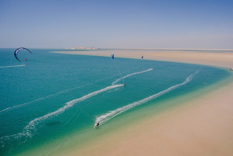 Vista aérea de la playa donde tomaremos el curso