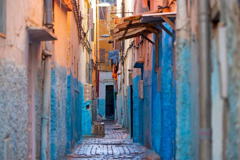 Callejuelas tradicionales en la Medina de Casablanca