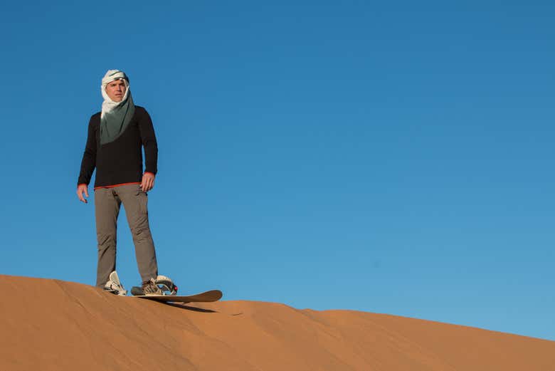 Subido en la tabla de sandboarding