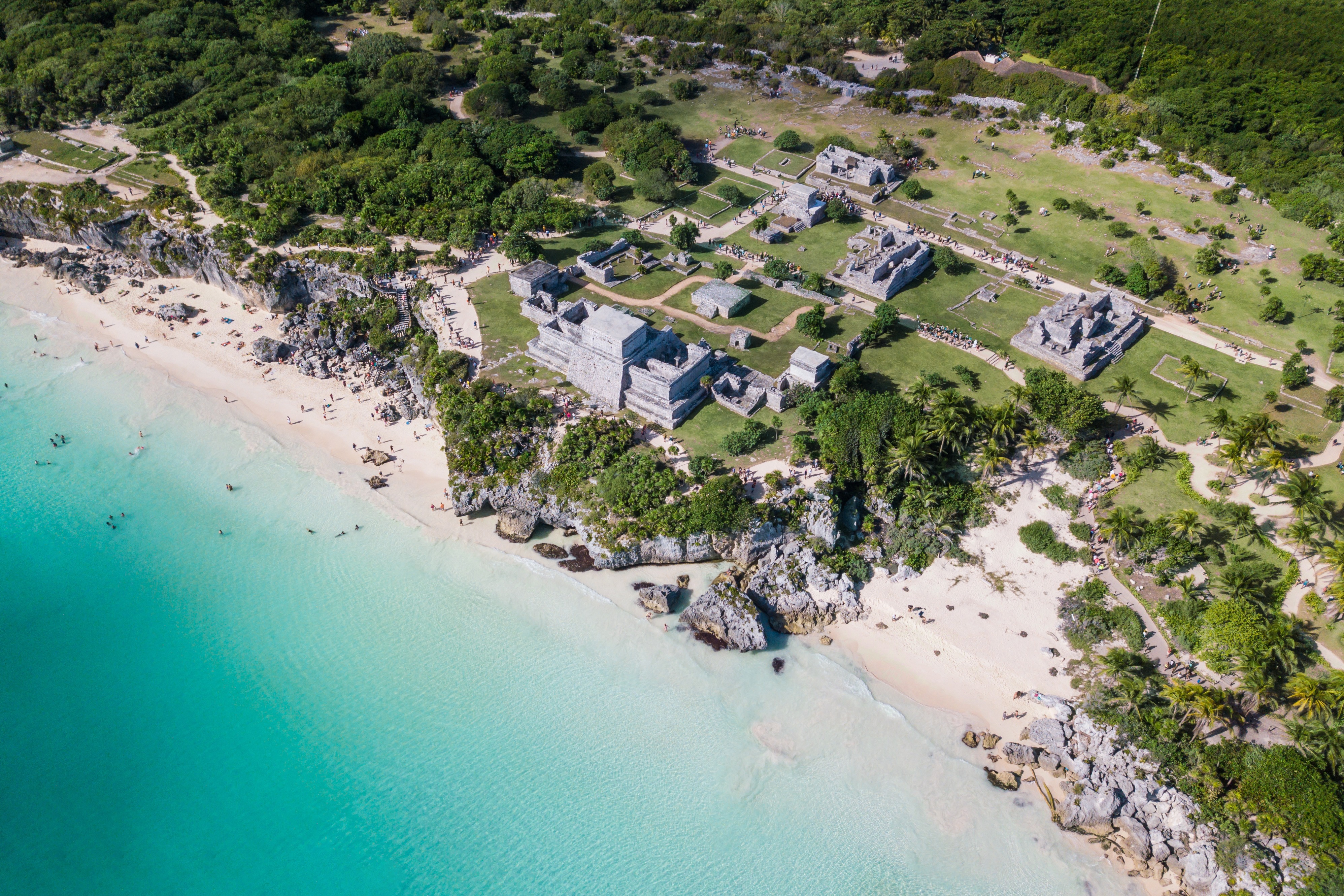 Vista aérea de las ruinas de Tulum