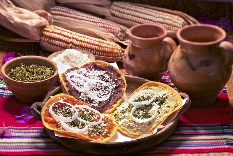 Typical Oaxacan tostadas 