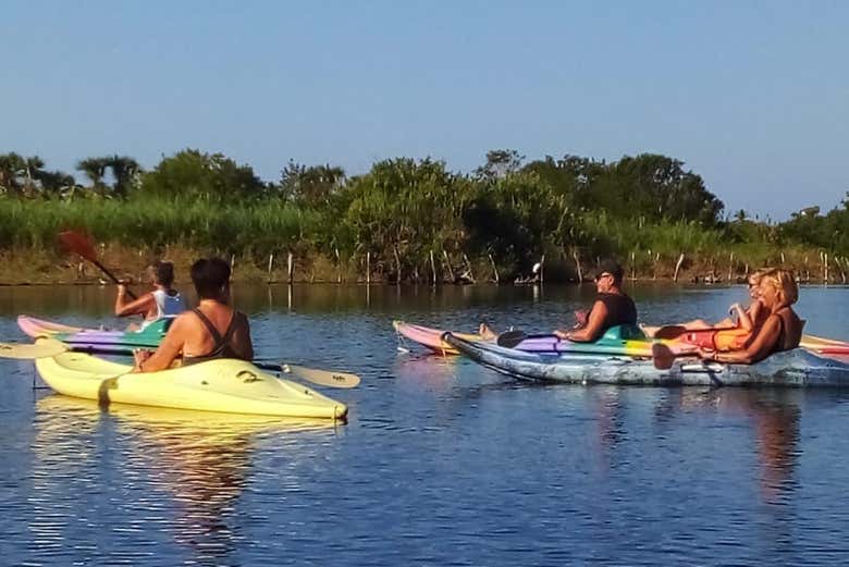 Enjoying the kayaking activity