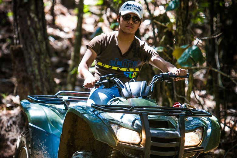 Having fun on the quad bike tour