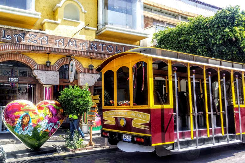 Hop on board the tram in Tlaquepaque!