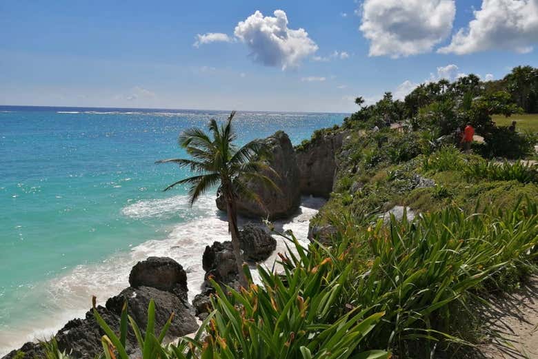 Vistas desde las ruinas de Tulum 