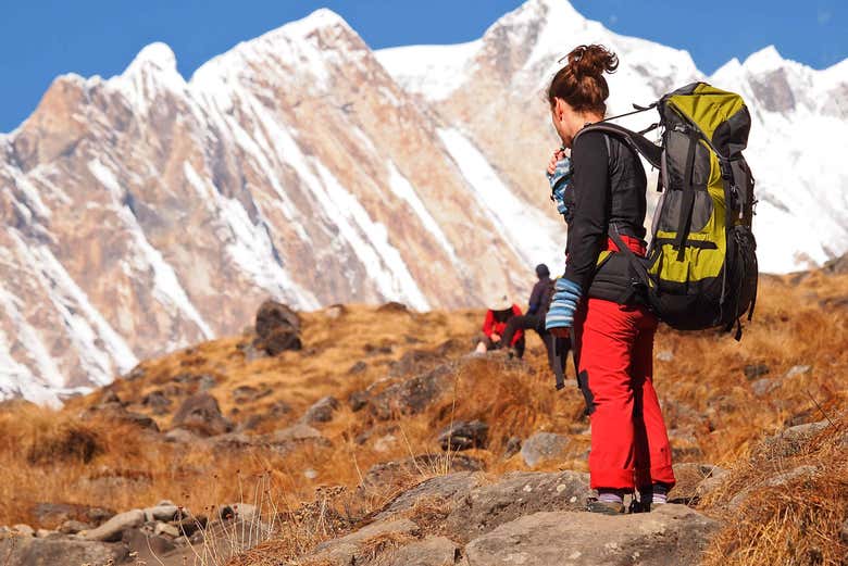 Durante a trilha pelo Everest